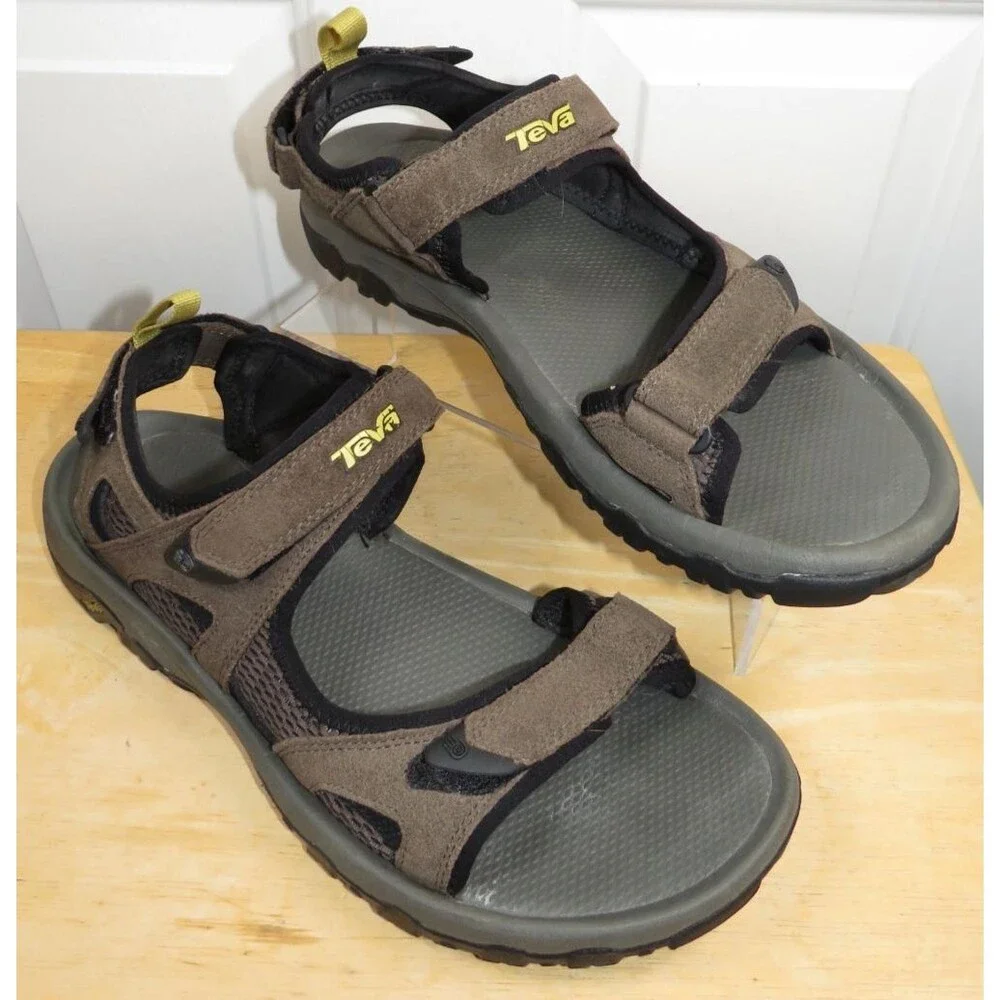 Teva Katavi Sandals Brown Leather Hiking Sport Adjustable S/N 4144 Men's Size 11